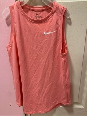 Nike Coral Pink Sleeveless Training Tank with White Swoosh